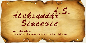 Aleksandar Simčević vizit kartica
